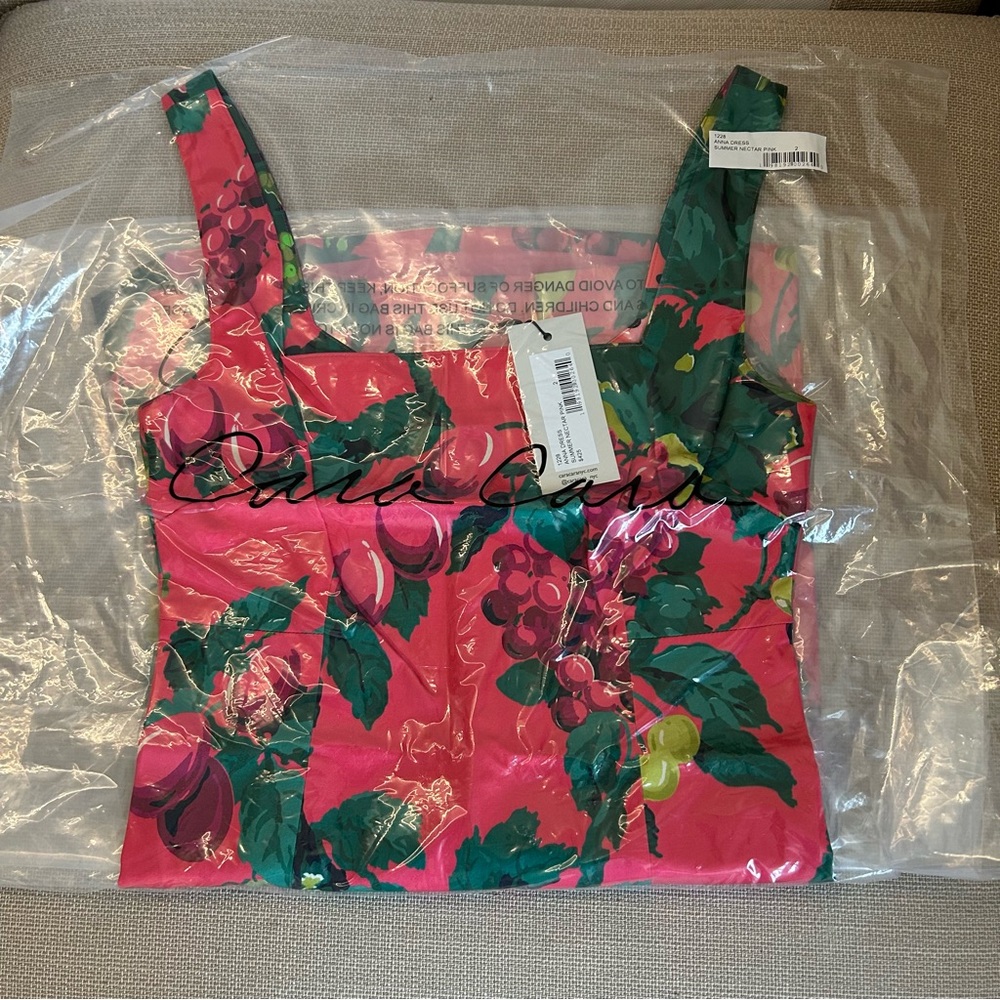 NEW Cara Cara Anna Mini Dress - Summer Nectar Pink Green Cotto Hot Summer Sz2/4 - Picture 7 of 10